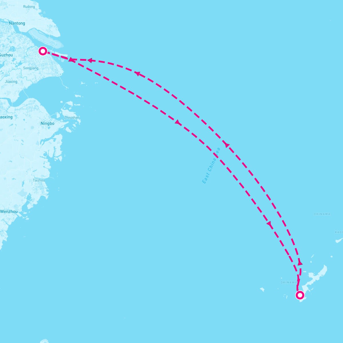 Spectrum of the Seas itinerary map for February 19, 2025 (4 nights)