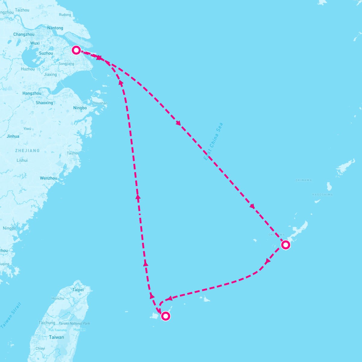 Spectrum of the Seas itinerary map for February 28, 2025 (5 nights)