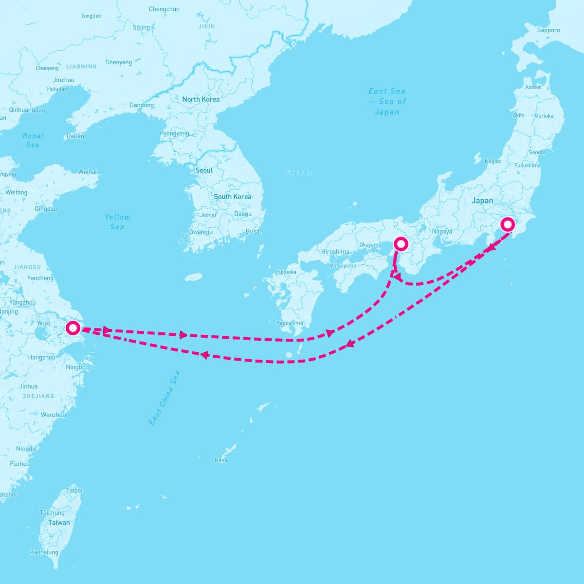 Spectrum of the Seas itinerary map for March 9, 2025