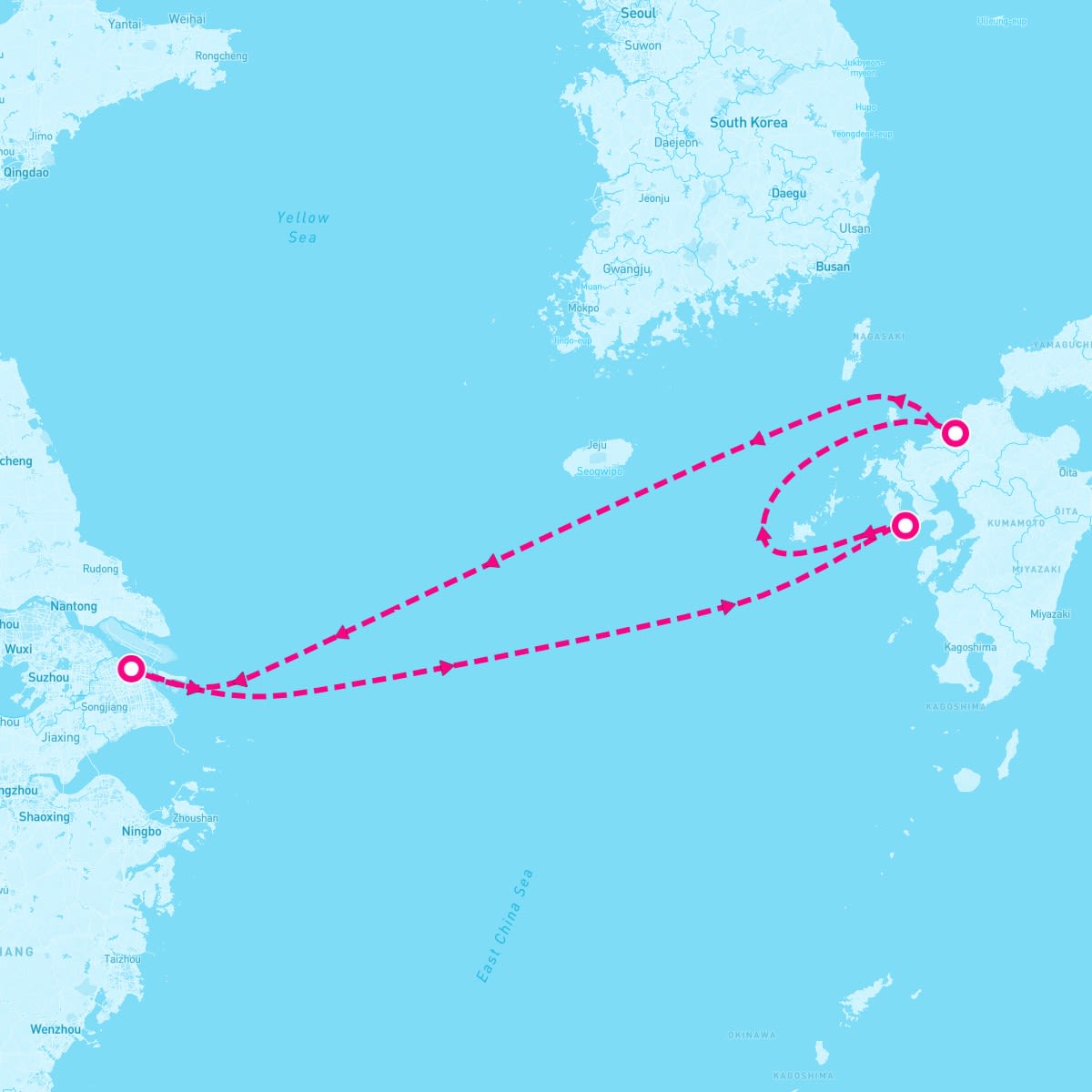 Spectrum of the Seas itinerary map for April 17, 2025 (5 nights)