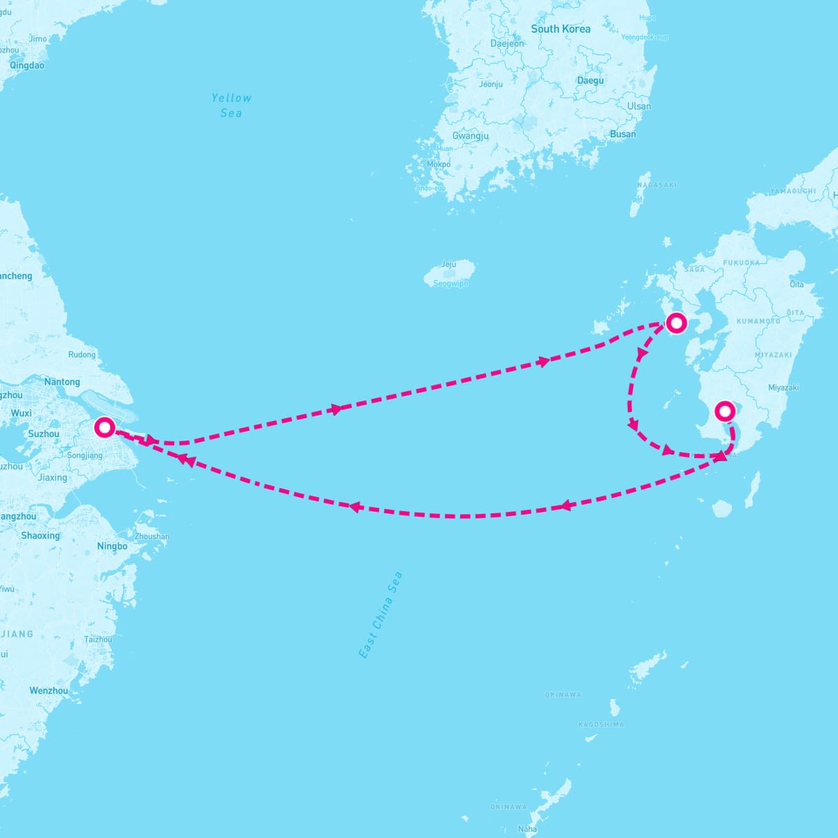 Spectrum of the Seas itinerary map for April 26, 2025 (5 nights)
