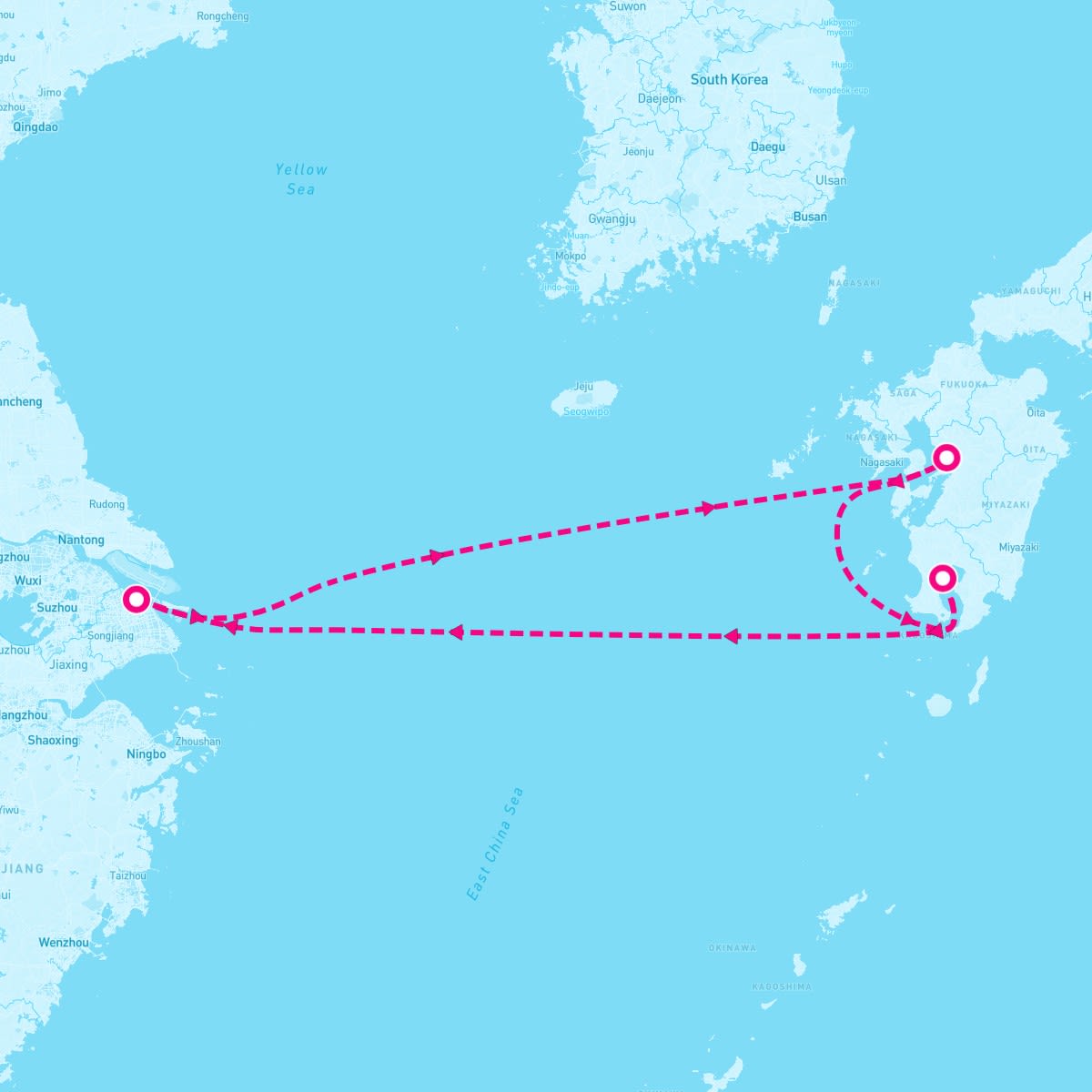 Spectrum of the Seas itinerary map for May 18, 2025 (5 nights)