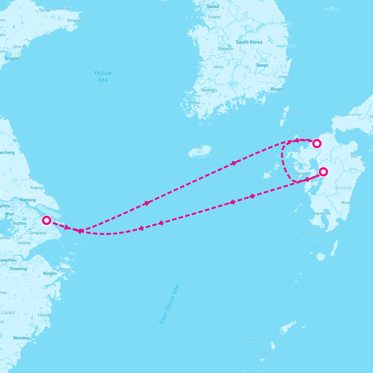 Spectrum of the Seas itinerary map for May 30, 2025 (5 nights)