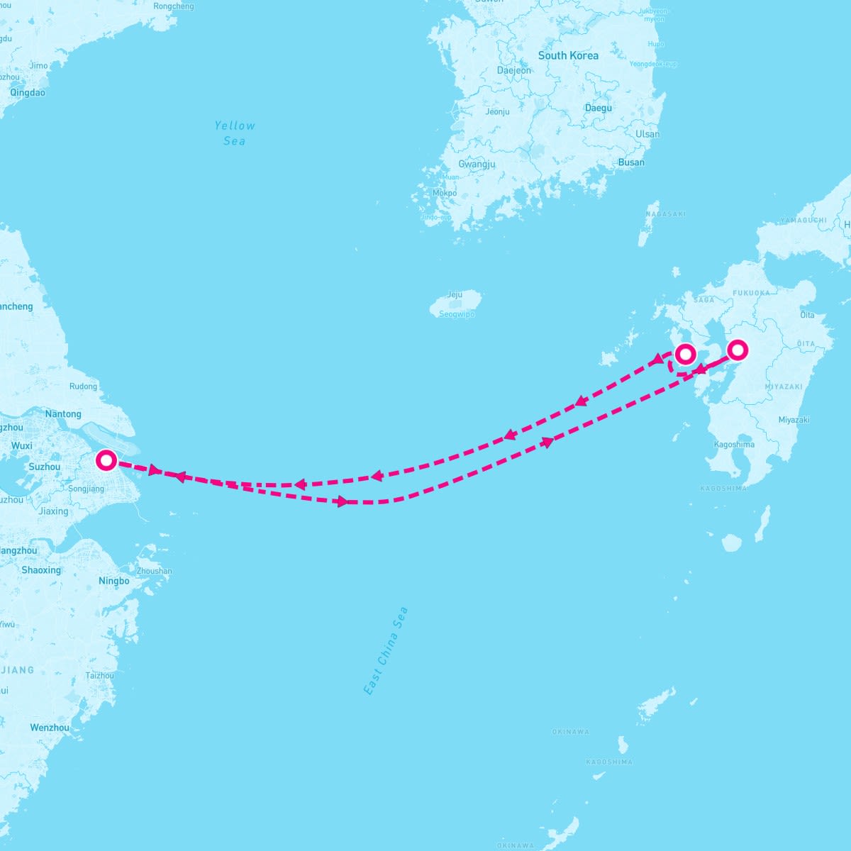 Spectrum of the Seas itinerary map for June 24, 2025 (5 nights)