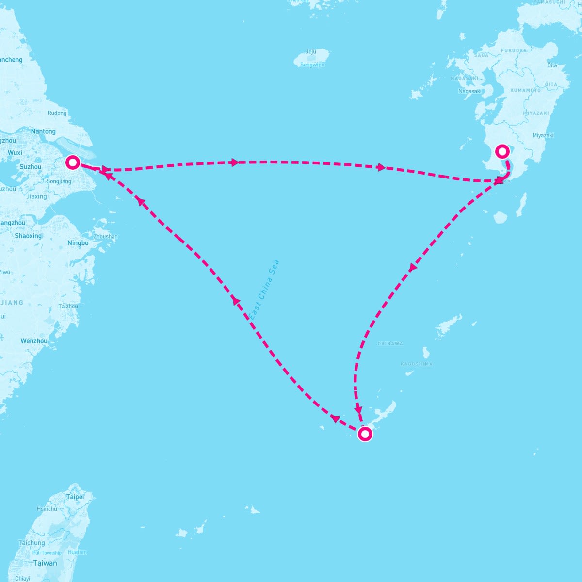 Spectrum of the Seas itinerary map for September 26, 2025 (5 nights)