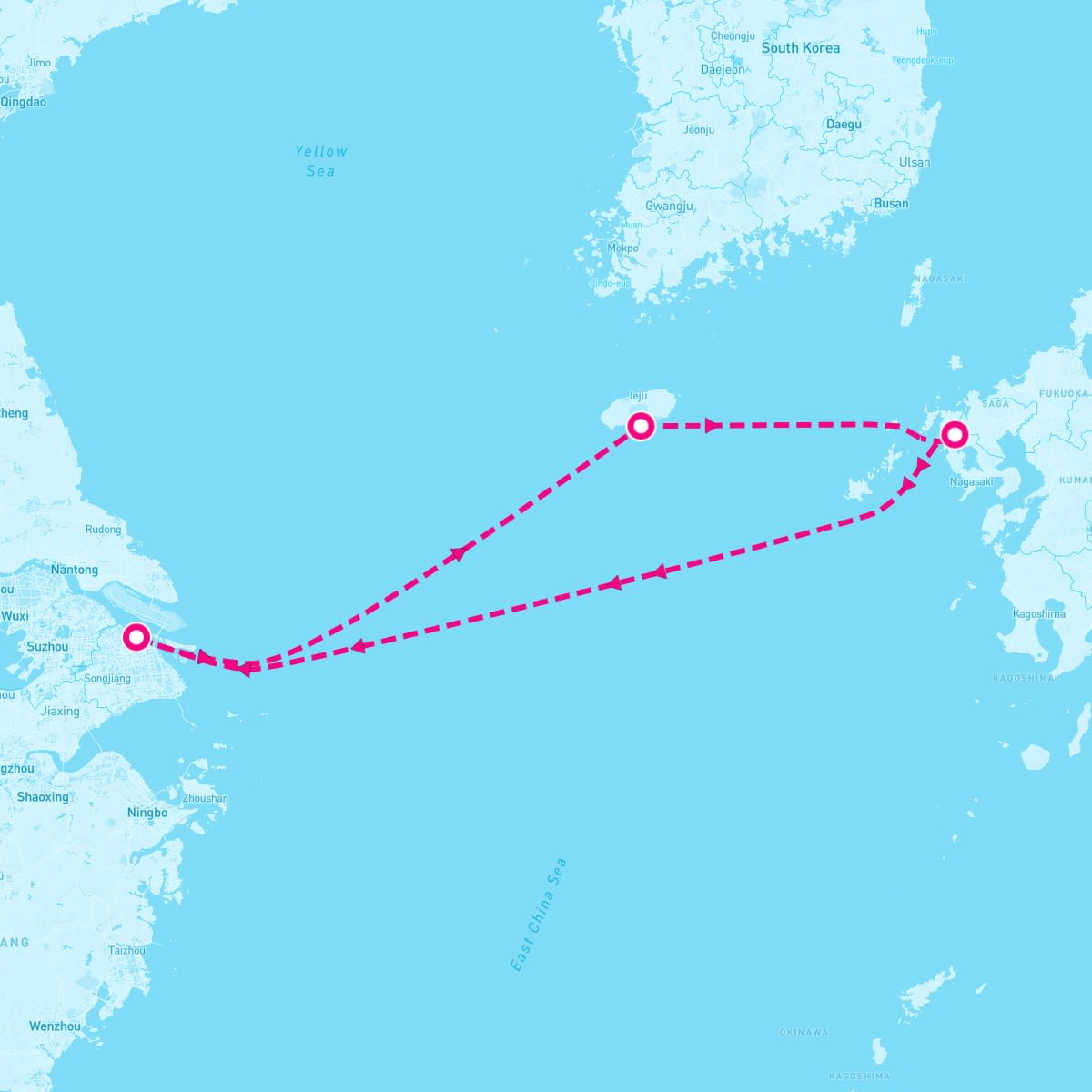 Spectrum of the Seas itinerary map for October 9, 2025 (4 nights)