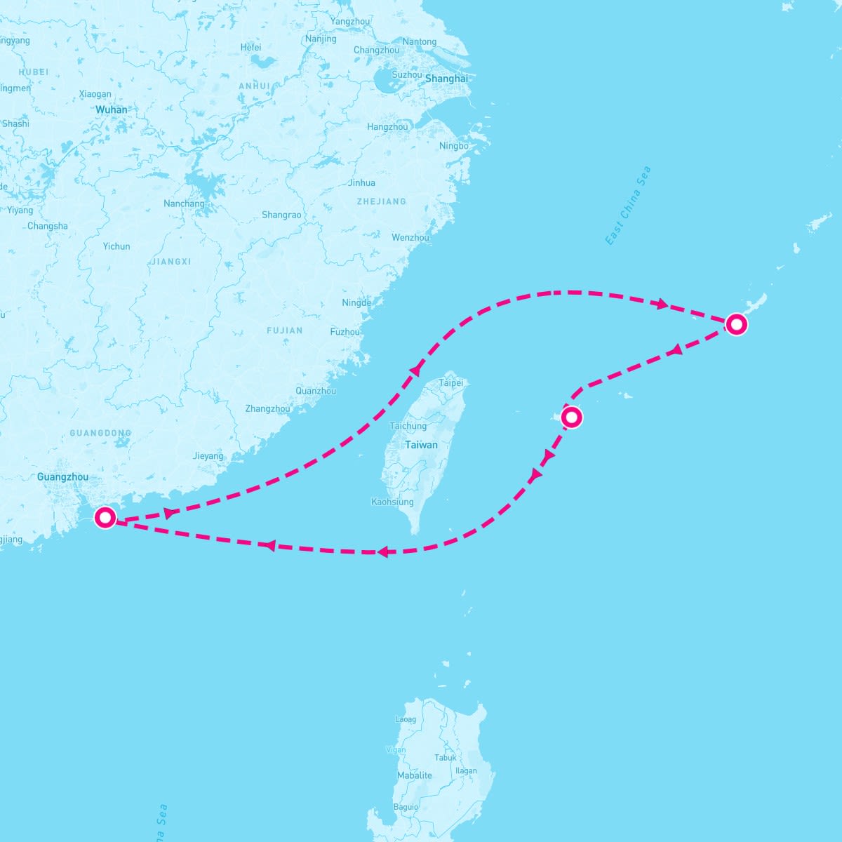 Spectrum of the Seas itinerary map for December 14, 2025 (5 nights)