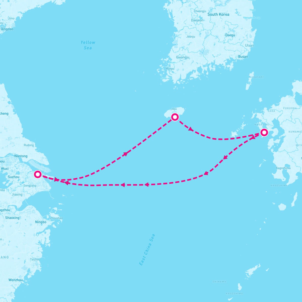 Spectrum of the Seas itinerary map for February 14, 2026 (4 nights)