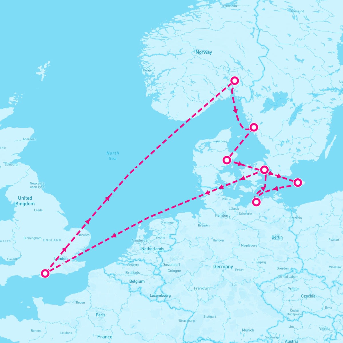 Spirit of Adventure itinerary map for April 25, 2026