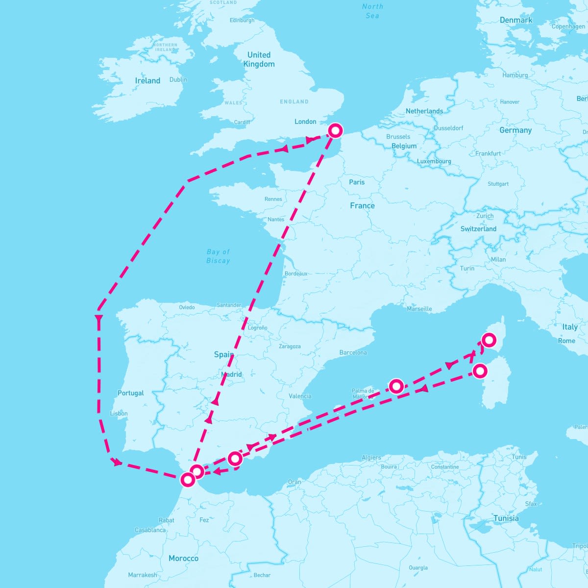 Spirit of Adventure itinerary map for July 6, 2026