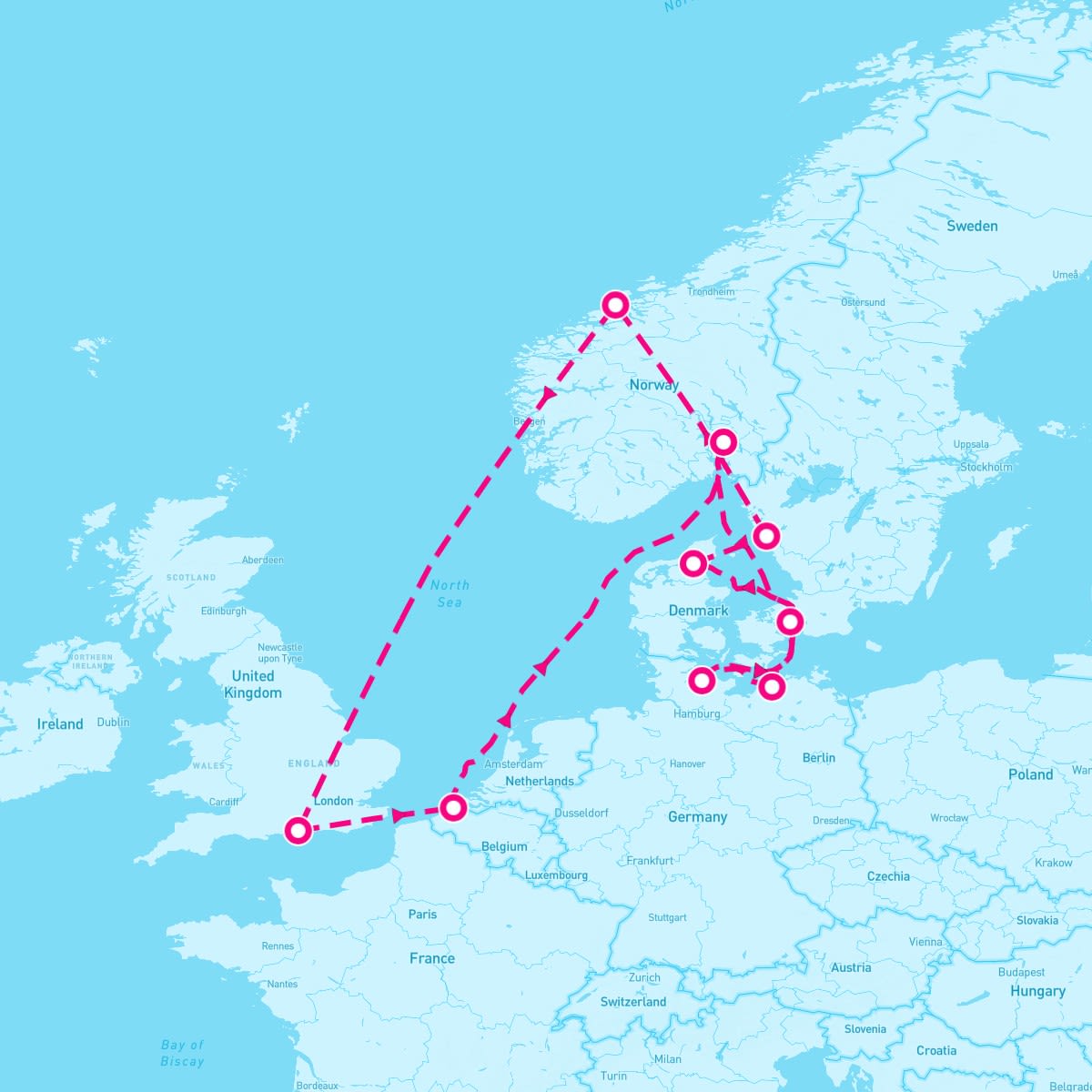 Spirit of Adventure itinerary map for December 22, 2026