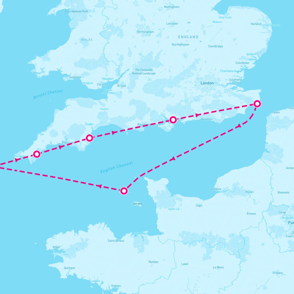 Spirit of Discovery itinerary map for September 5, 2025 (7 nights)
