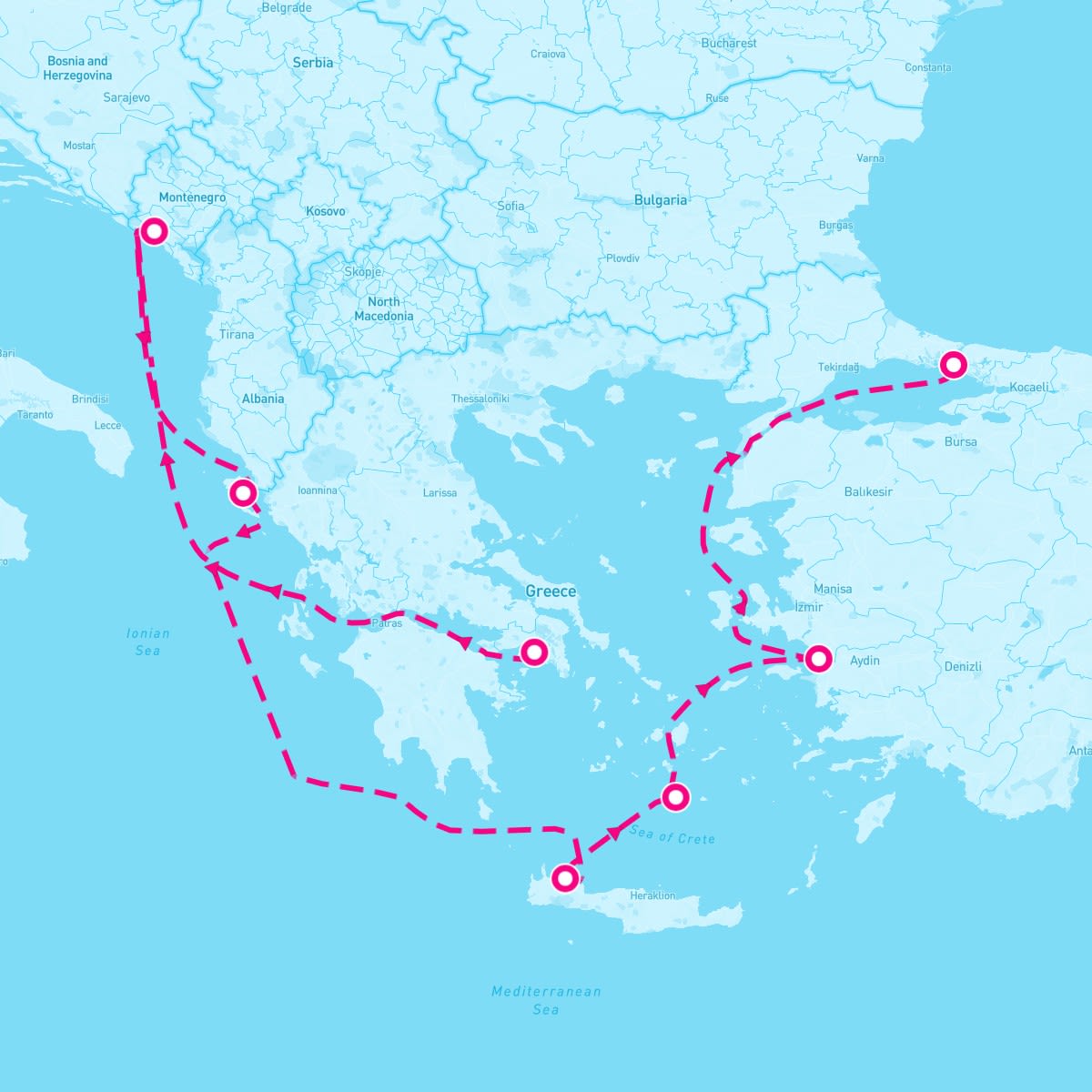 Star Princess itinerary map for September 12, 2025 (9 nights)