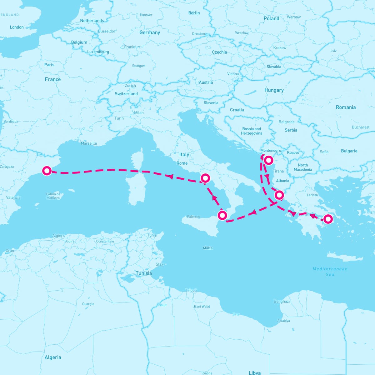 Sun Princess itinerary map for May 4, 2024 (7 nights)
