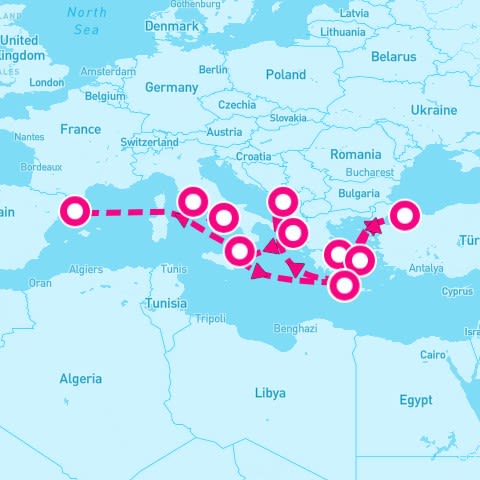 14 Night Mediterranean With Greek Isles Italy & Turkey (Rome To Barcelona)