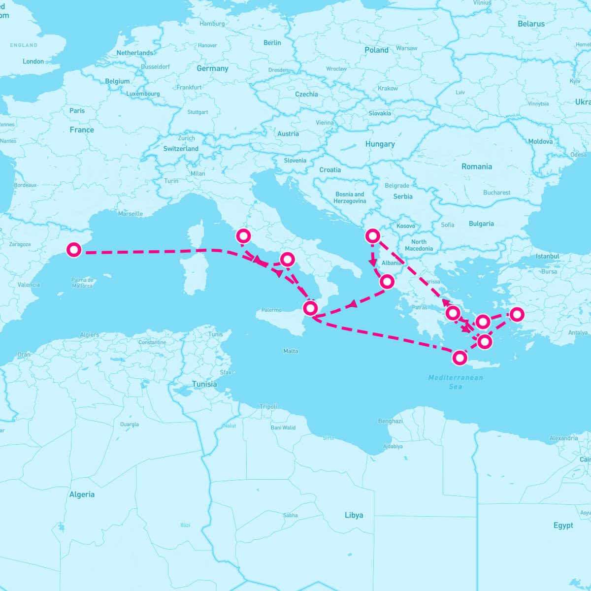 14 Night Mediterranean With Greece Turkey & Adriatic (Rome To Barcelona)