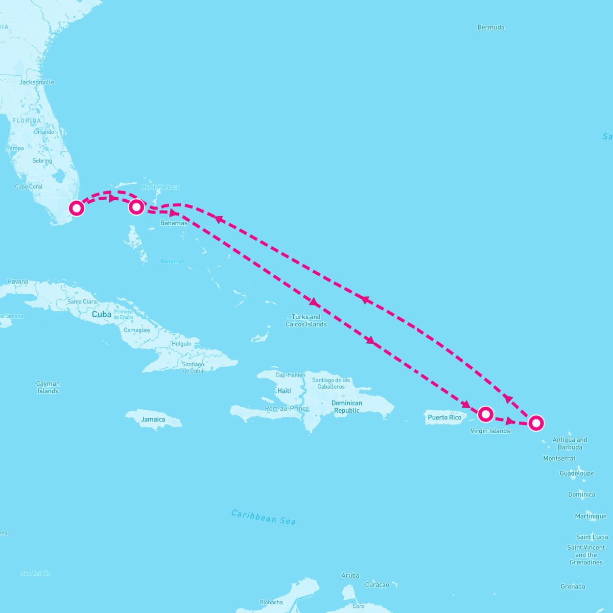 Symphony of the Seas itinerary map for March 2, 2025