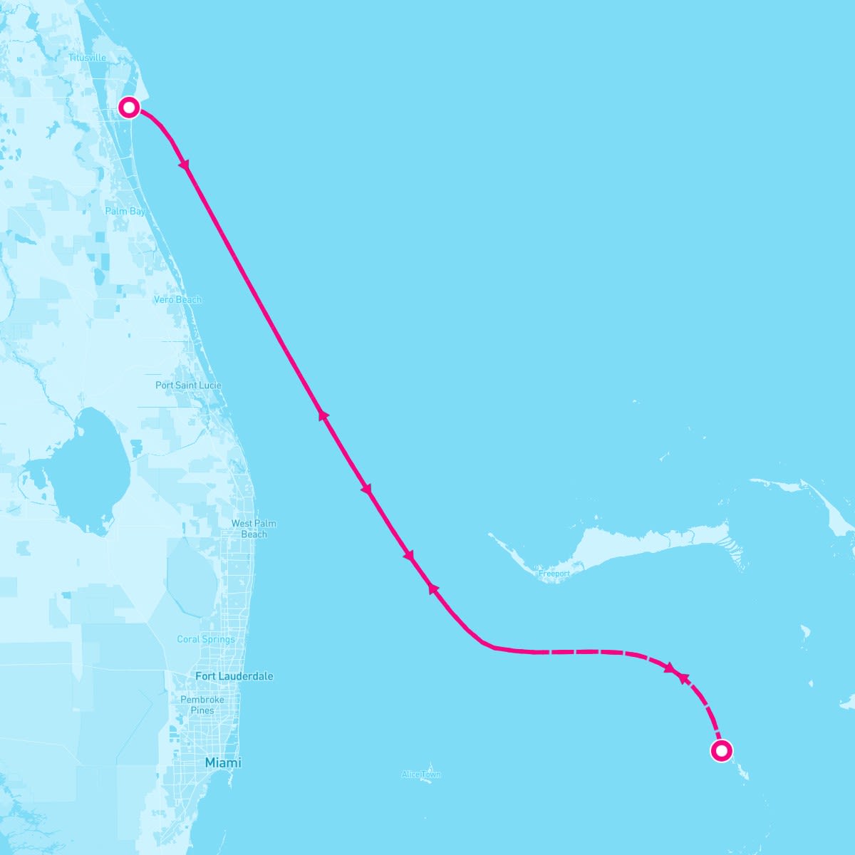 Utopia of the Seas itinerary map for November 15, 2024 (3 nights)
