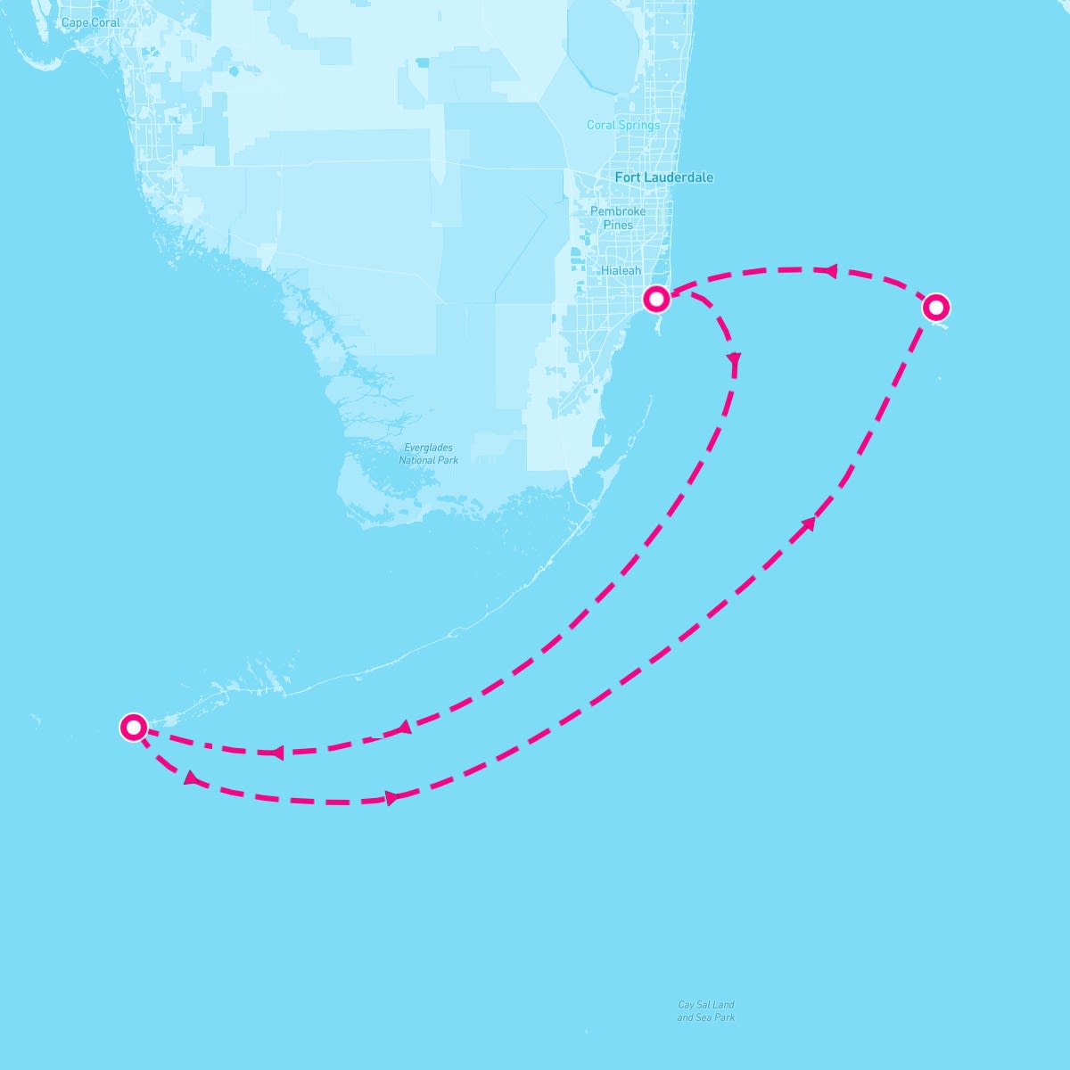 Valiant Lady itinerary map for December 11, 2024 (4 nights)