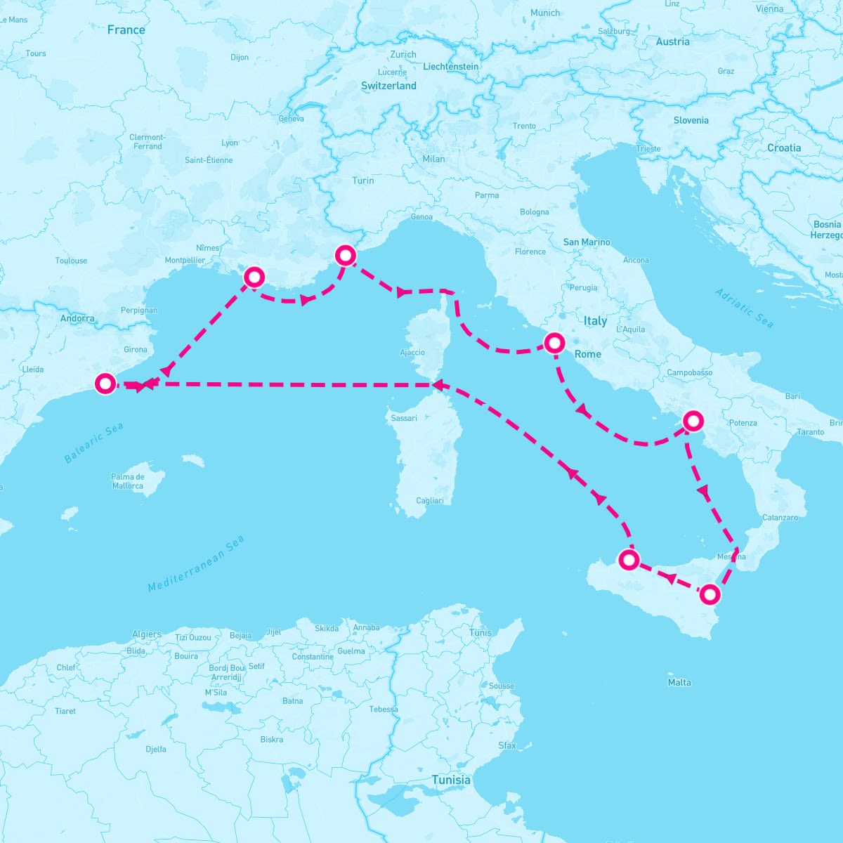 8 Night French Riviera Rome Amalfi & Sicily (Barcelona Roundtrip)