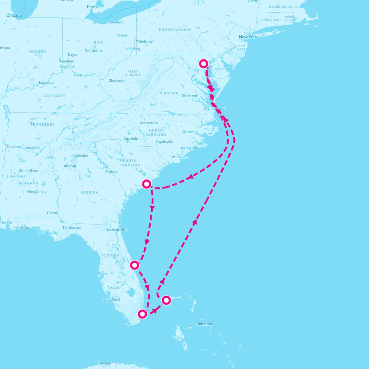 8 Night Southeast Coast & Bahamas (Baltimore Roundtrip)