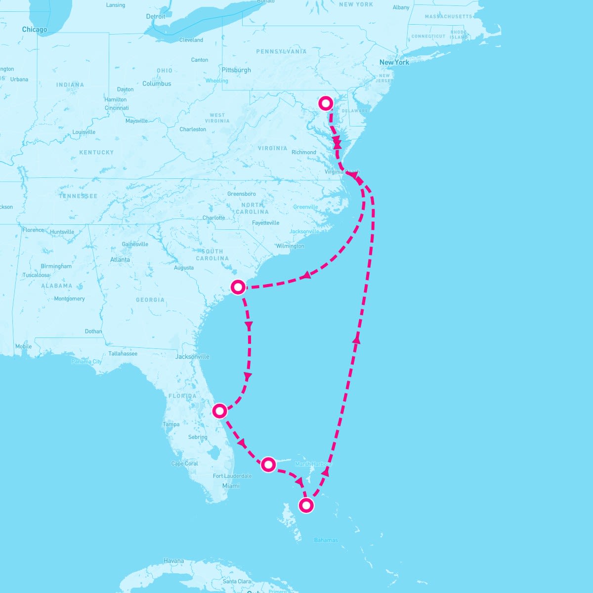 8 Night Southeast Coast & Bahamas (Baltimore Roundtrip)