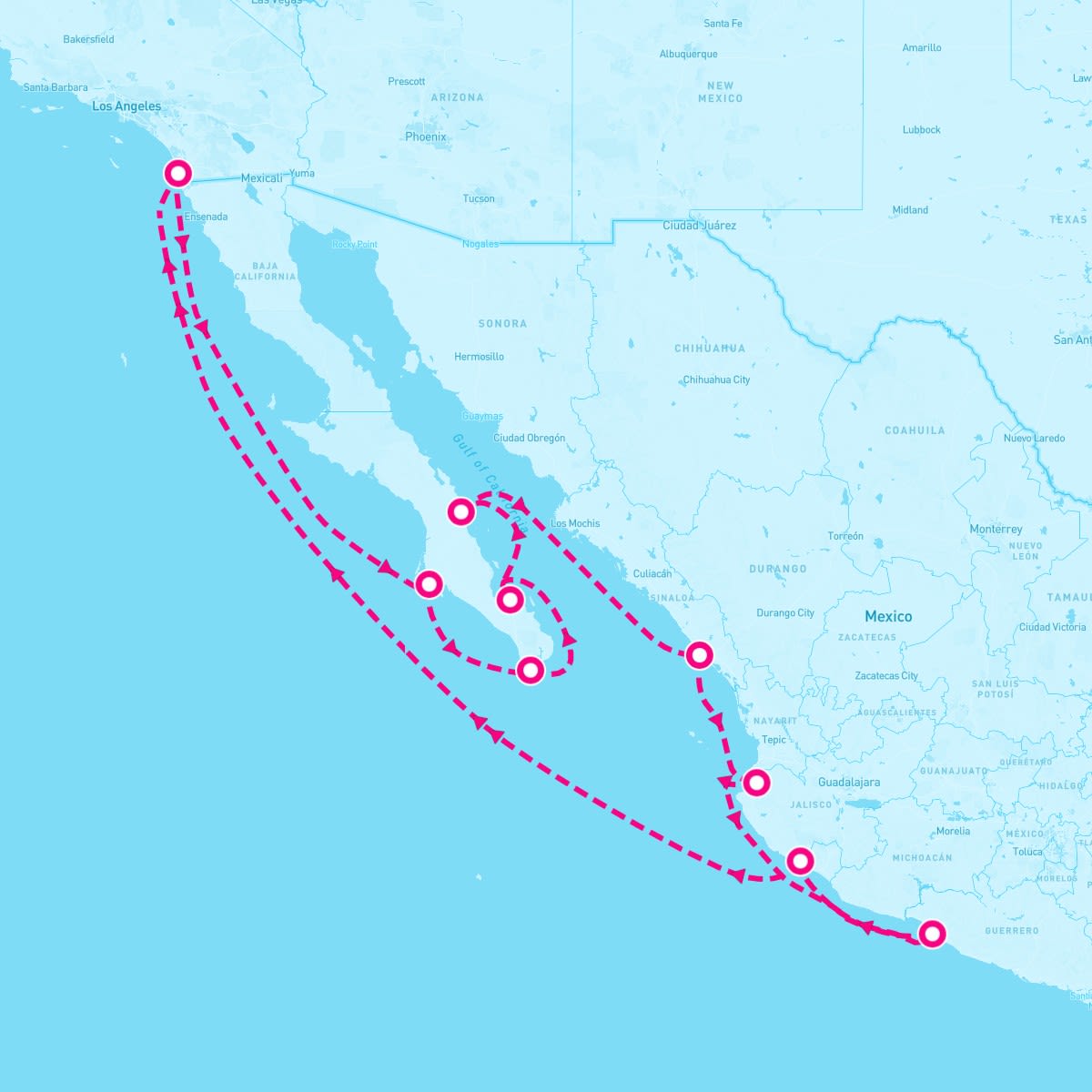 MS Volendam itinerary map for December 22, 2023 (12 nights)