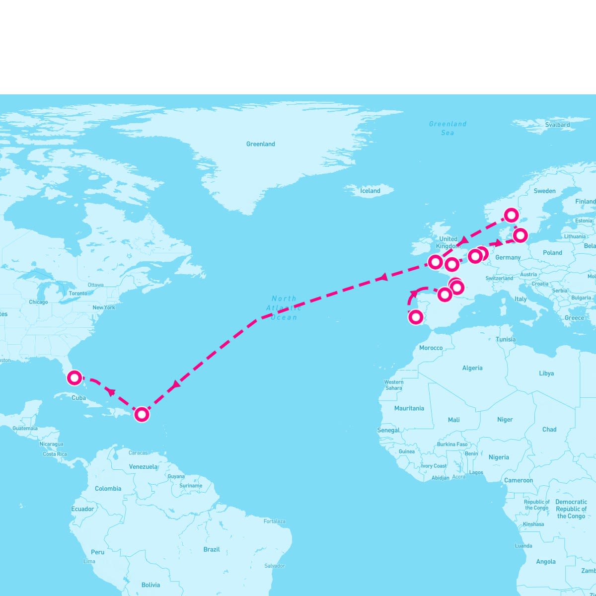 25 Night Grand World Voyage Segment (Lisbon To Ft. Lauderdale)
