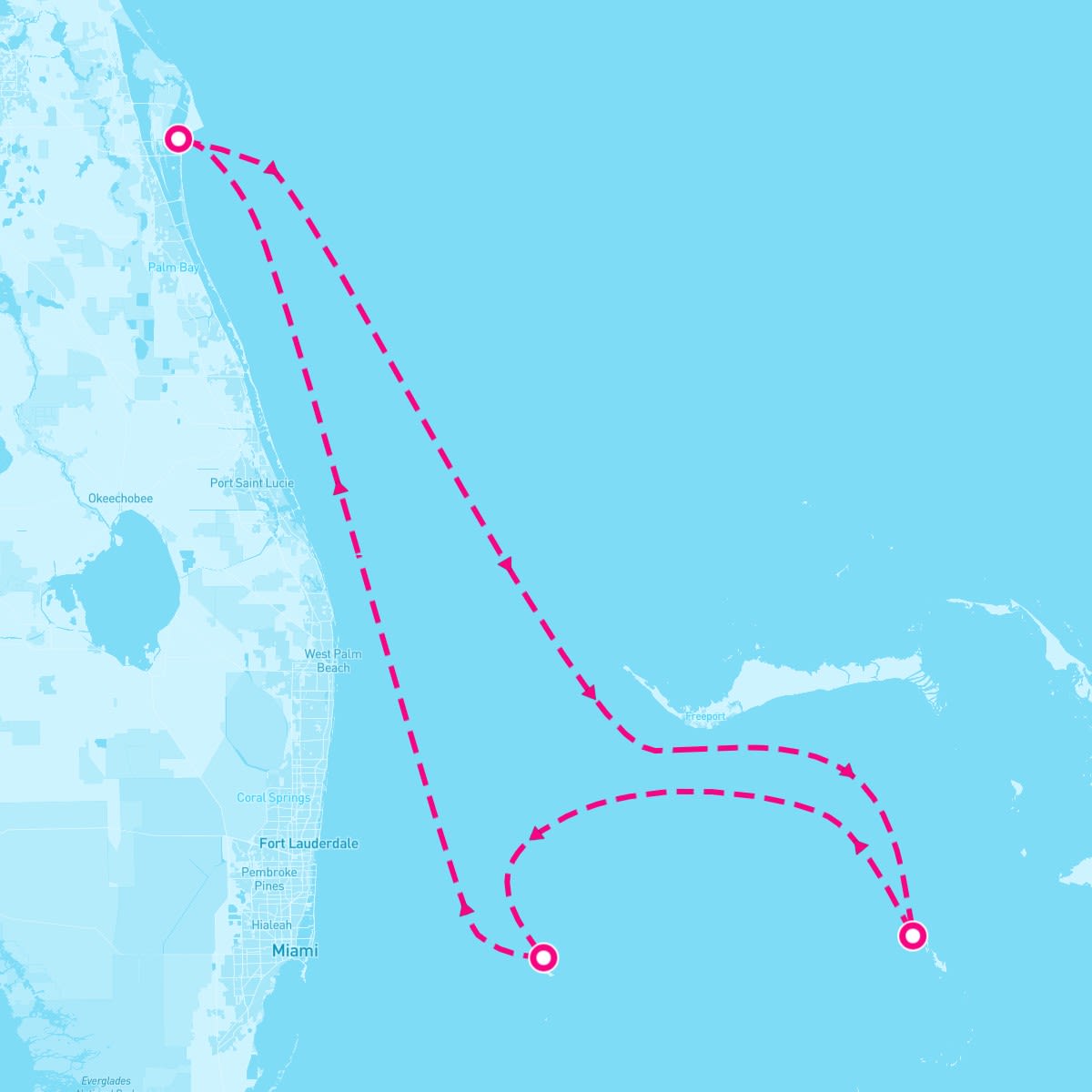 Voyager of the Seas itinerary map for March 27, 2025 (4 nights)