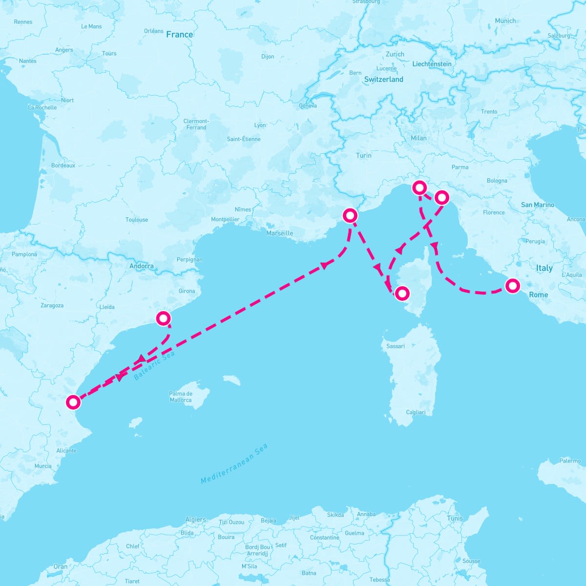 Voyager of the Seas itinerary map for September 22, 2025