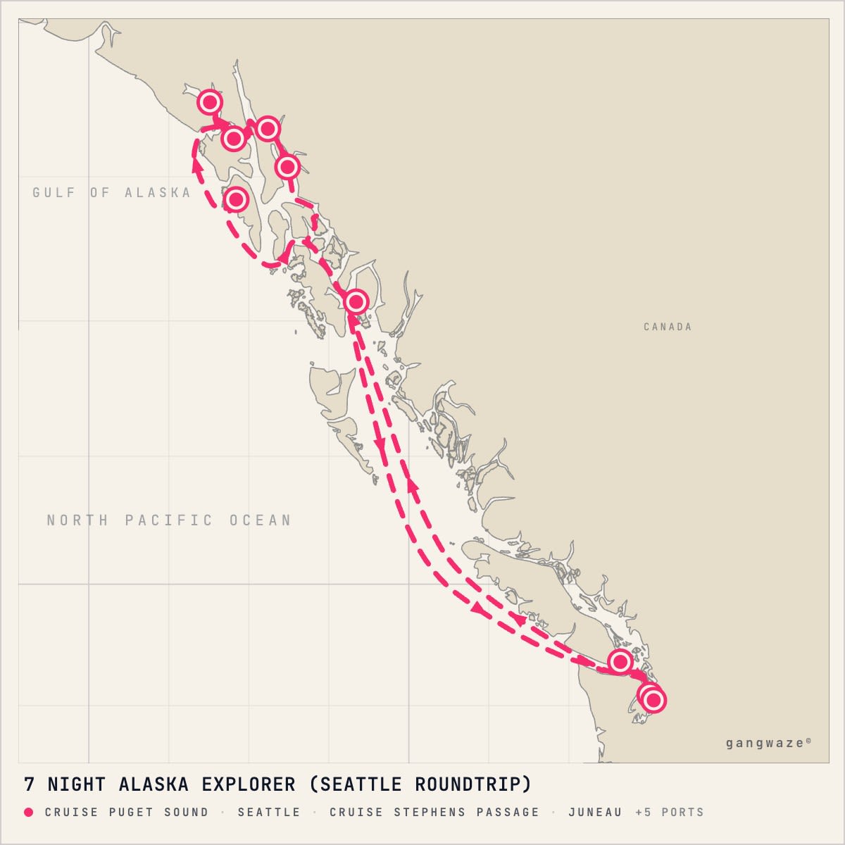 MS Westerdam itinerary map for June 17, 2028 (7 nights)