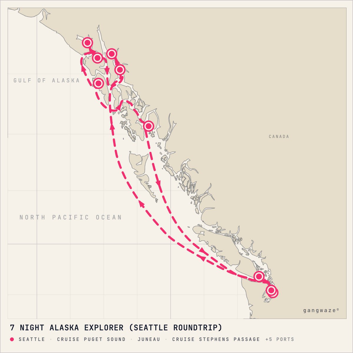 MS Westerdam itinerary map for September 30, 2028 (7 nights)