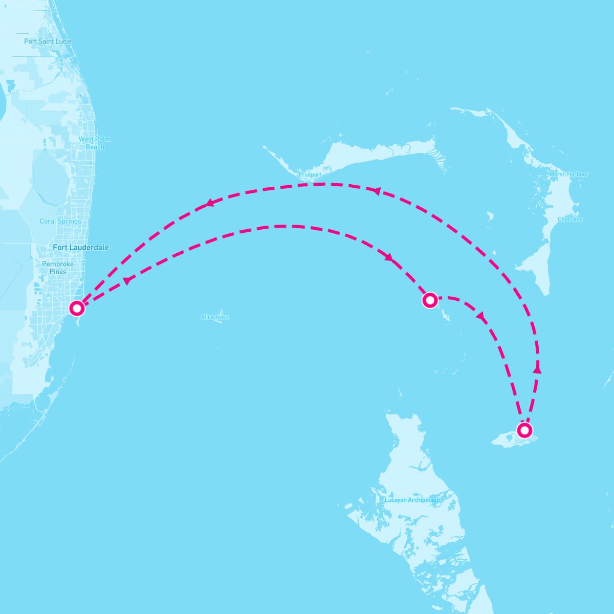Wonder of the Seas itinerary map for September 8, 2025 (4 nights)