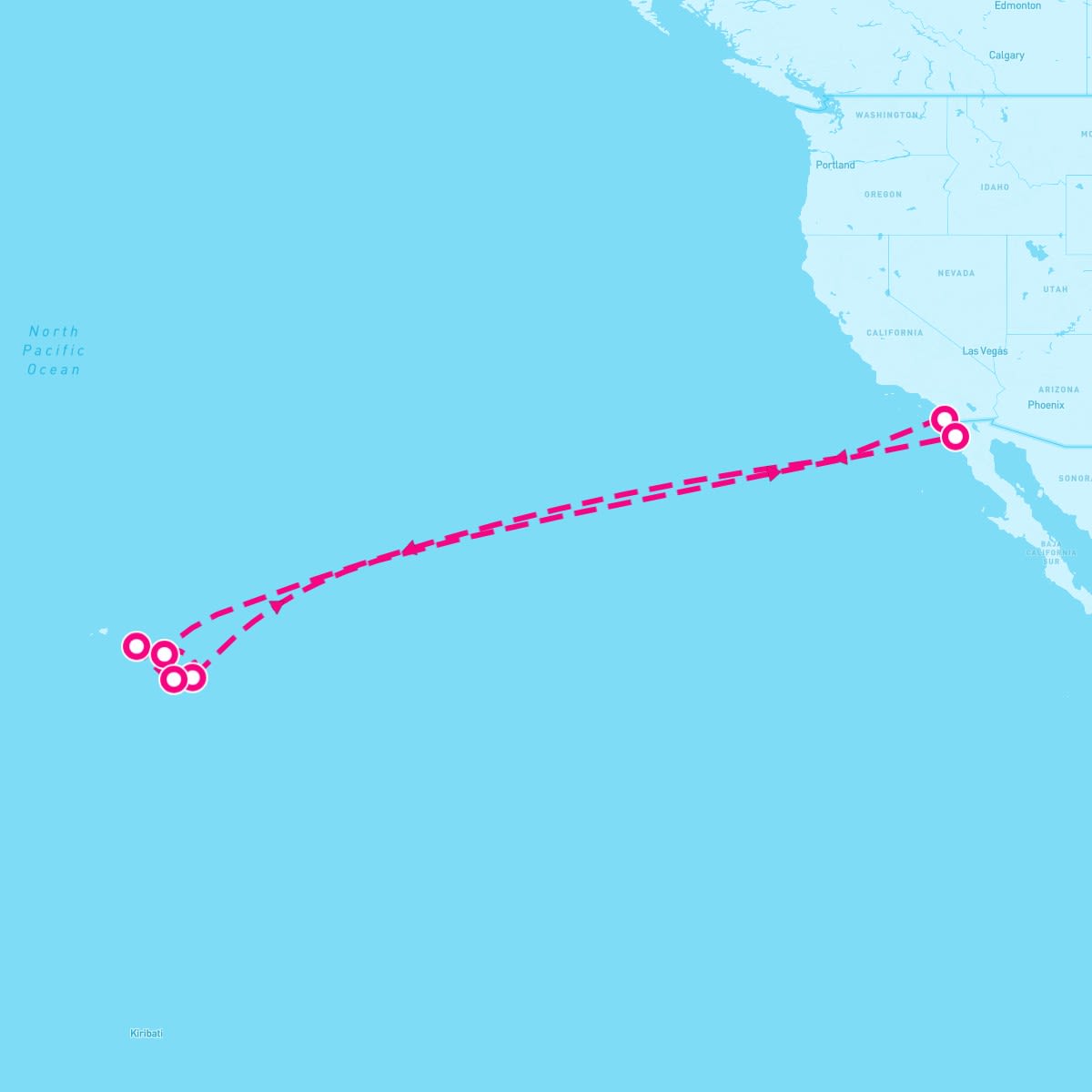 MS Zaandam itinerary map for November 19, 2025