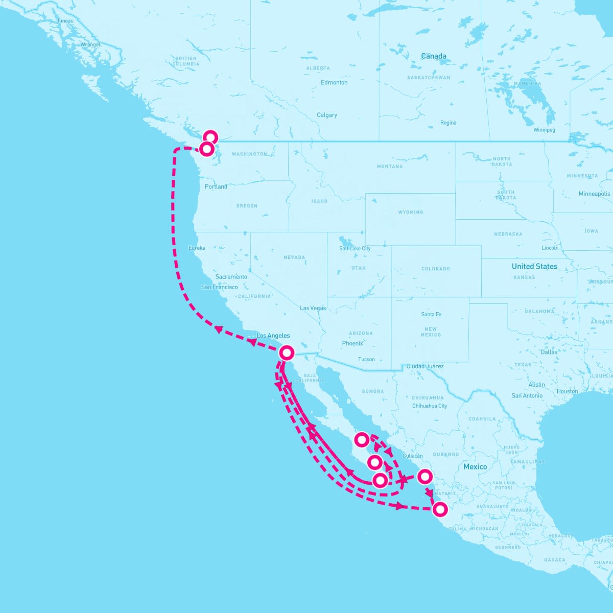 18 Night Mexican Riviera Baja Peninsula & Pacific Coast (San Diego To Vancouver)