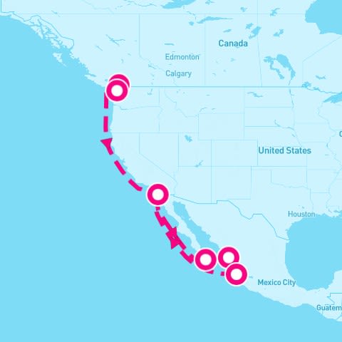 11 Night Mexican Riviera & Pacific Coast (San Diego To Vancouver)