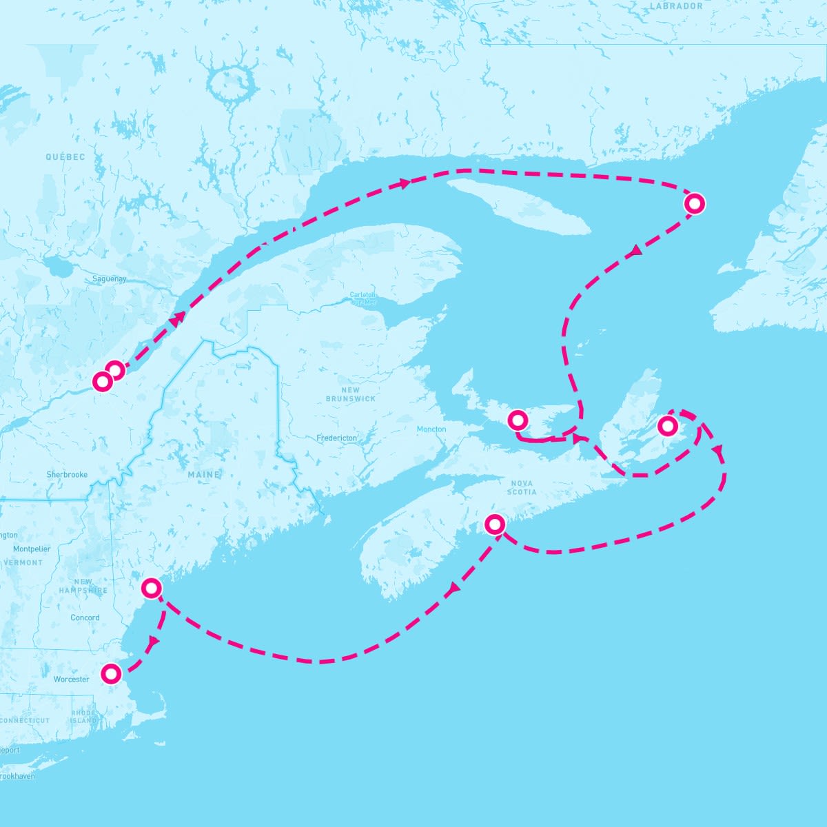 MS Zuiderdam itinerary map for June 28, 2025 (7 nights)