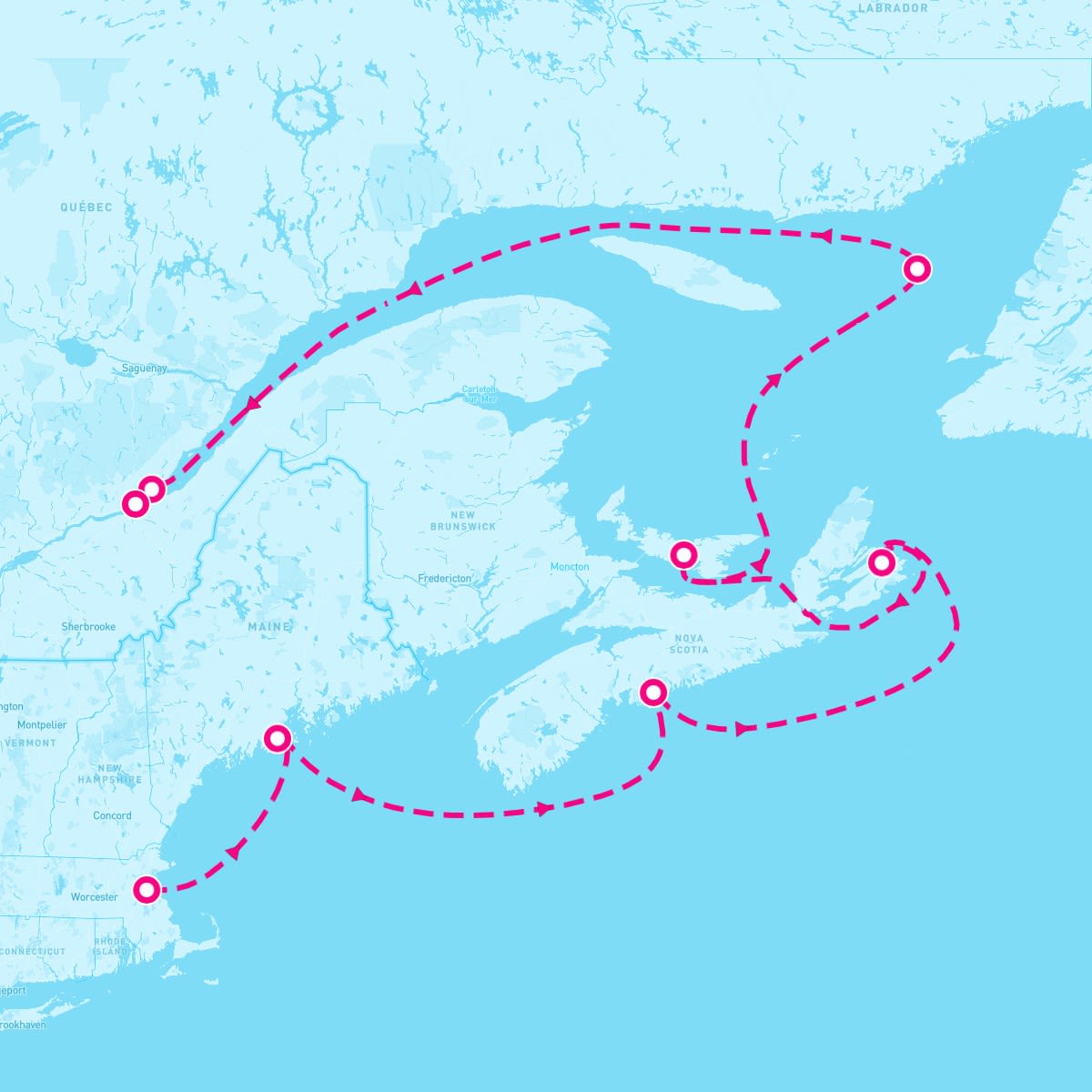 MS Zuiderdam itinerary map for October 4, 2025 (7 nights)