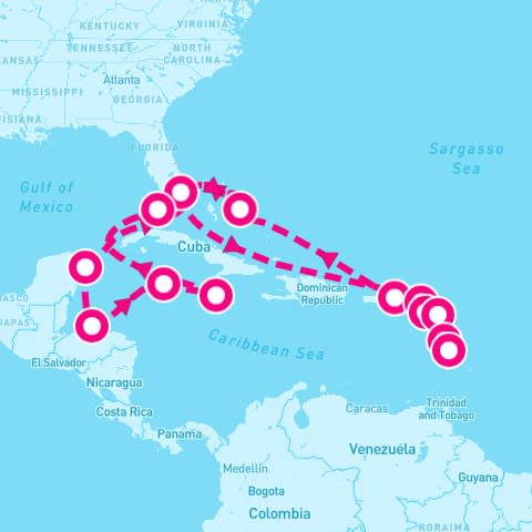 21 Night Eastern And Western Caribbean: Leeward Islands & Mexico (Miami Roundtrip)