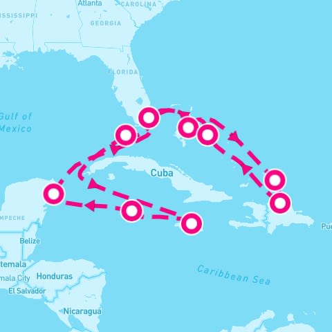 14 Night Western & Eastern Caribbean: Mexico & Bahamas (Miami Roundtrip)